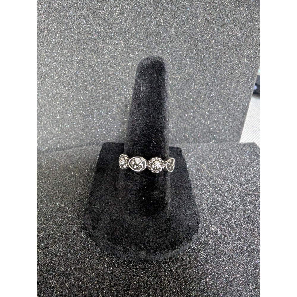 Silver Toned Sun And Moon Quartet Ring -‎ Size 7.5